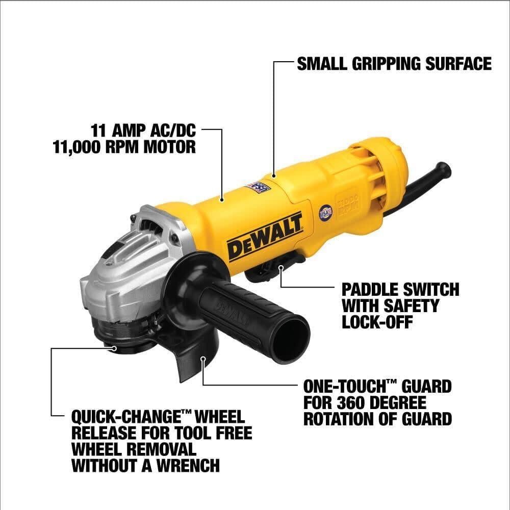Amoladora Angular DEWALT DWE402W 4.5" 11A 11000 RPM con Cable