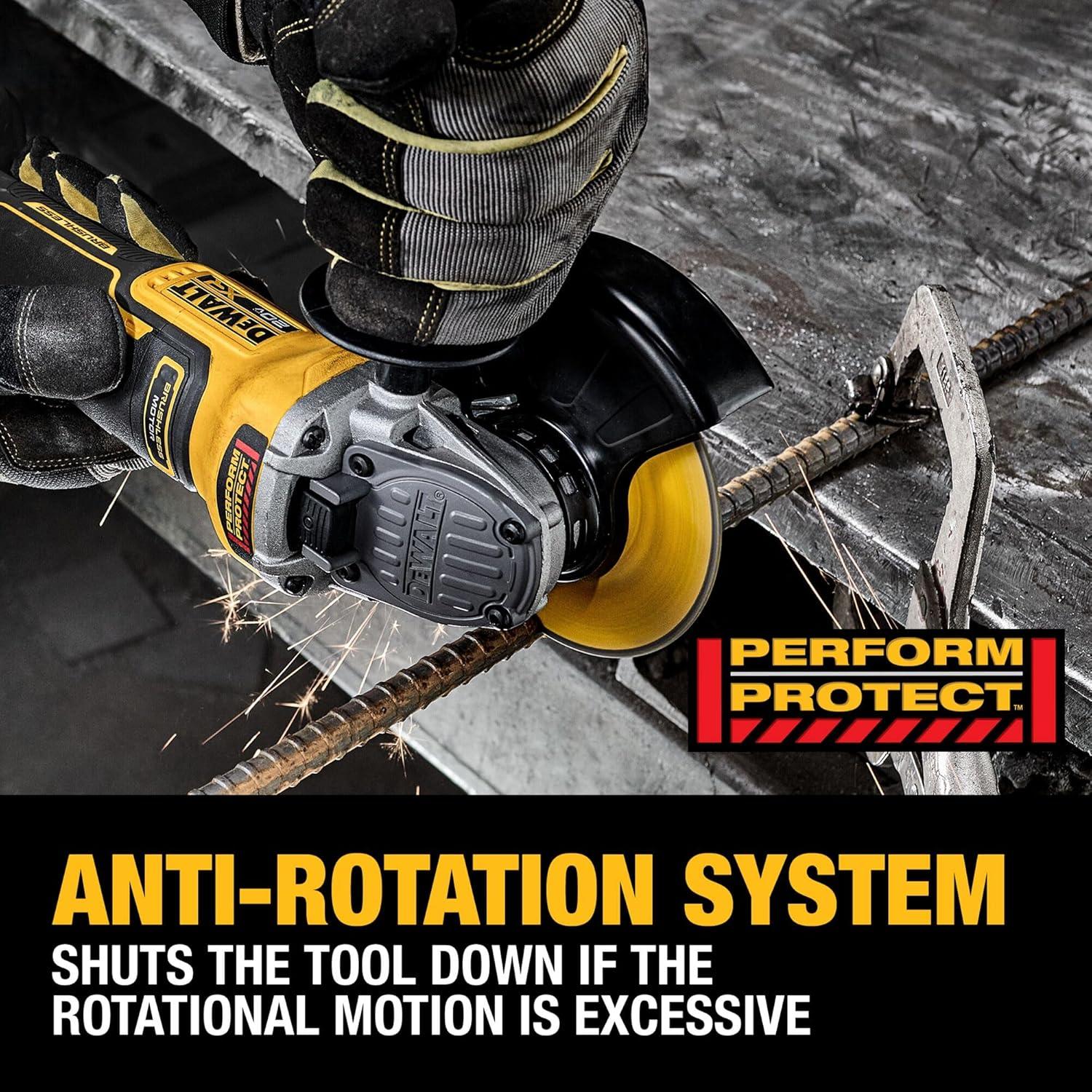 Amoladora Inalámbrica DEWALT 20V MAX 4-1/2" - 5" Sin Escobillas