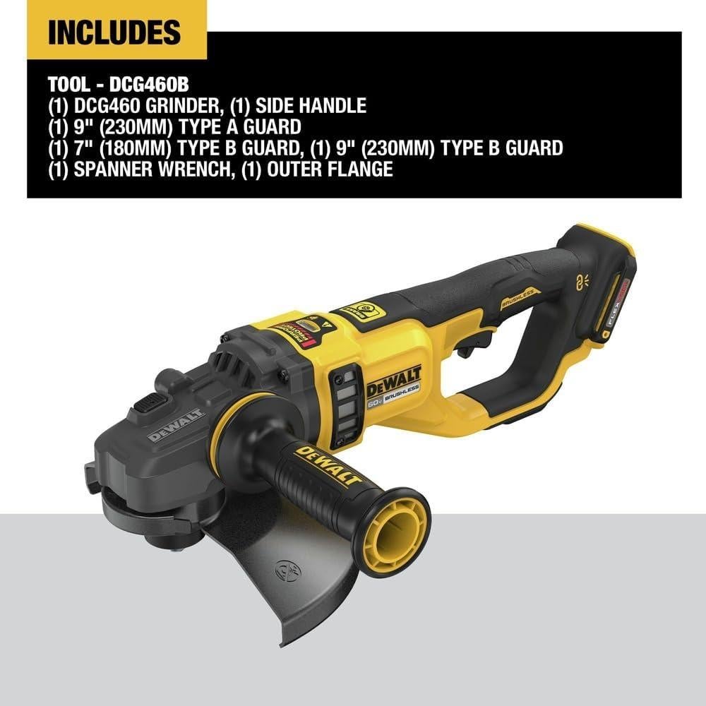 Amoladora Angular DeWalt DCG460B 60V 7-9" Inalámbrica
