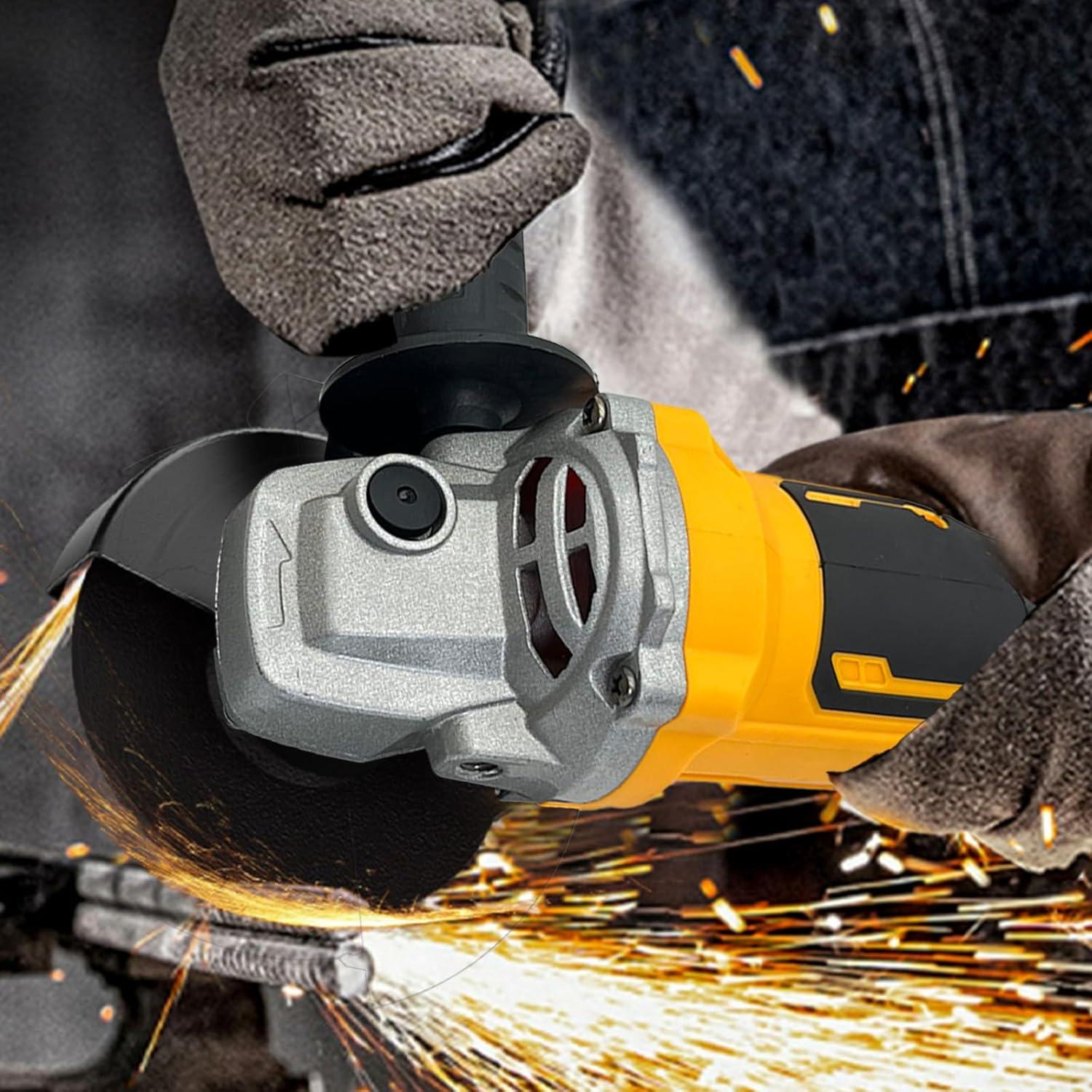Grinder tool for Dewalt 20V Battery,11000 RPM Electric Brushless Motor,3 Variable Speeds Grinders 4-1/2" Angle Grinder for Cutting, Griding, Polishing(Tool Only) (Yellow)