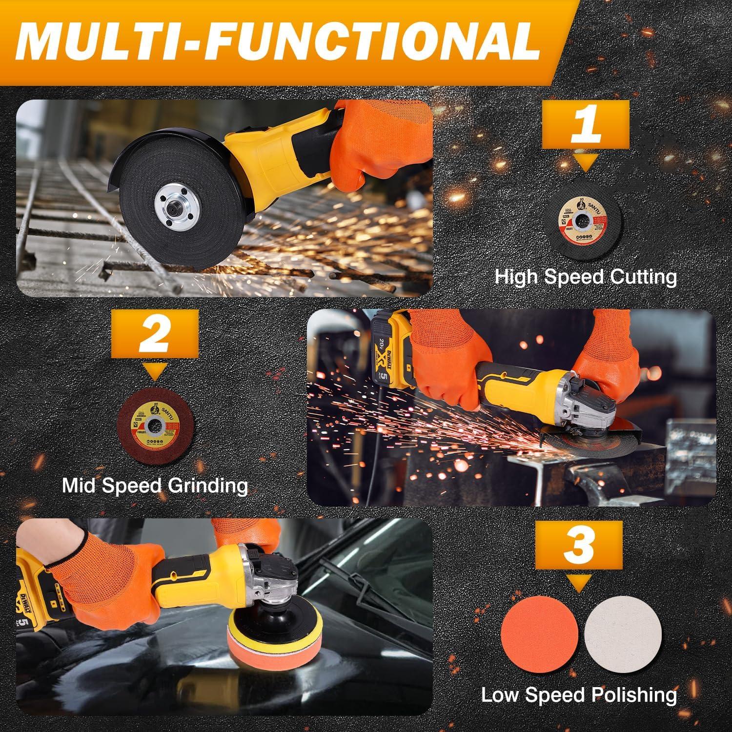 Amoladora Angular Inalámbrica BellaDimora 20V 4-1/2" 7200 RPM