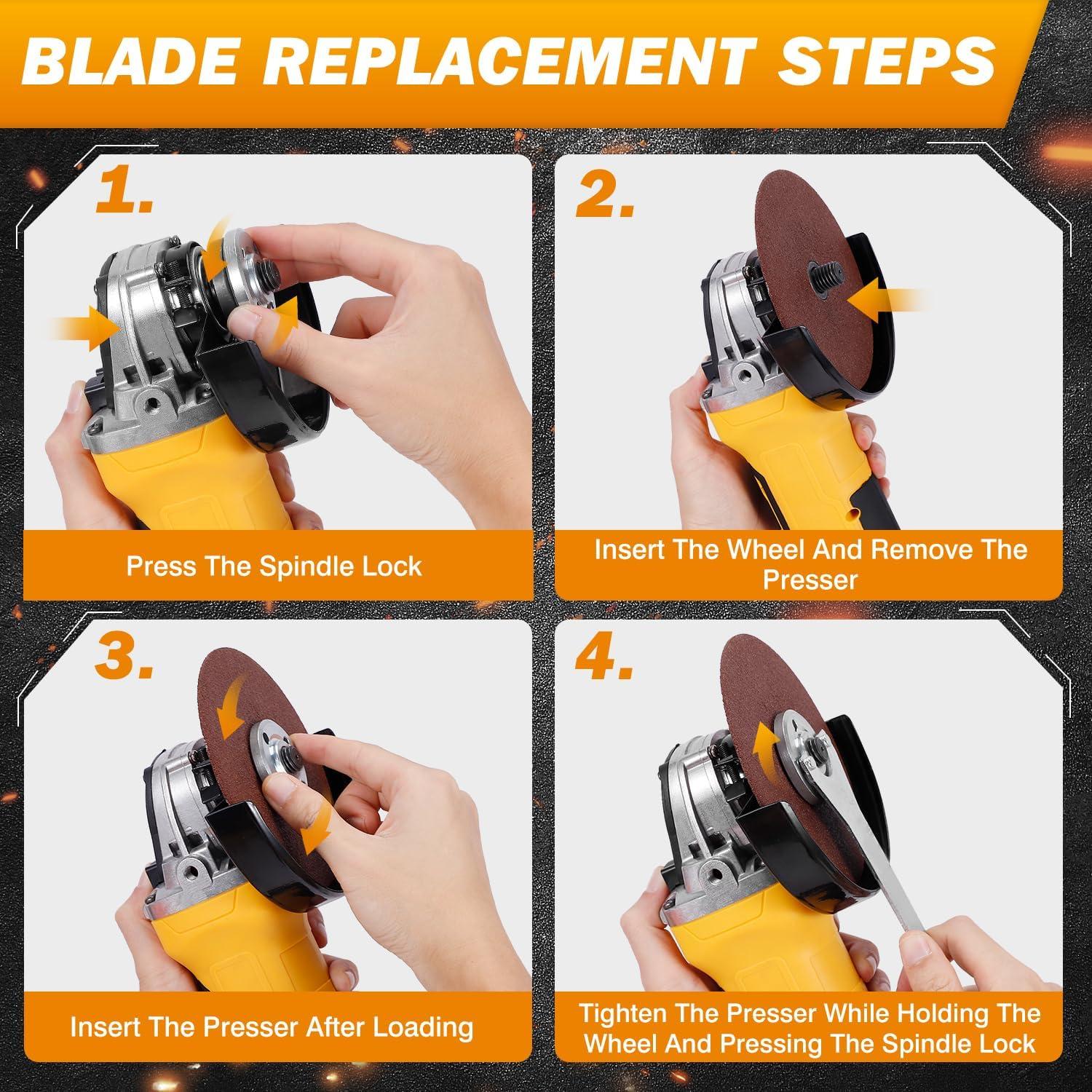 Amoladora Angular Inalámbrica BellaDimora 20V 4-1/2" 7200 RPM