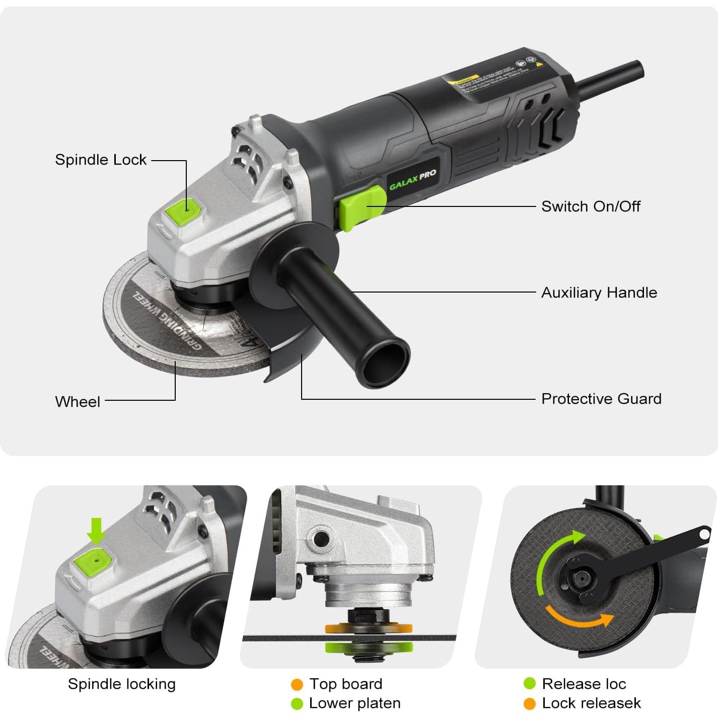 Amoladora Angular Eléctrica GALAX PRO 750W 11.43cm 12000RPM