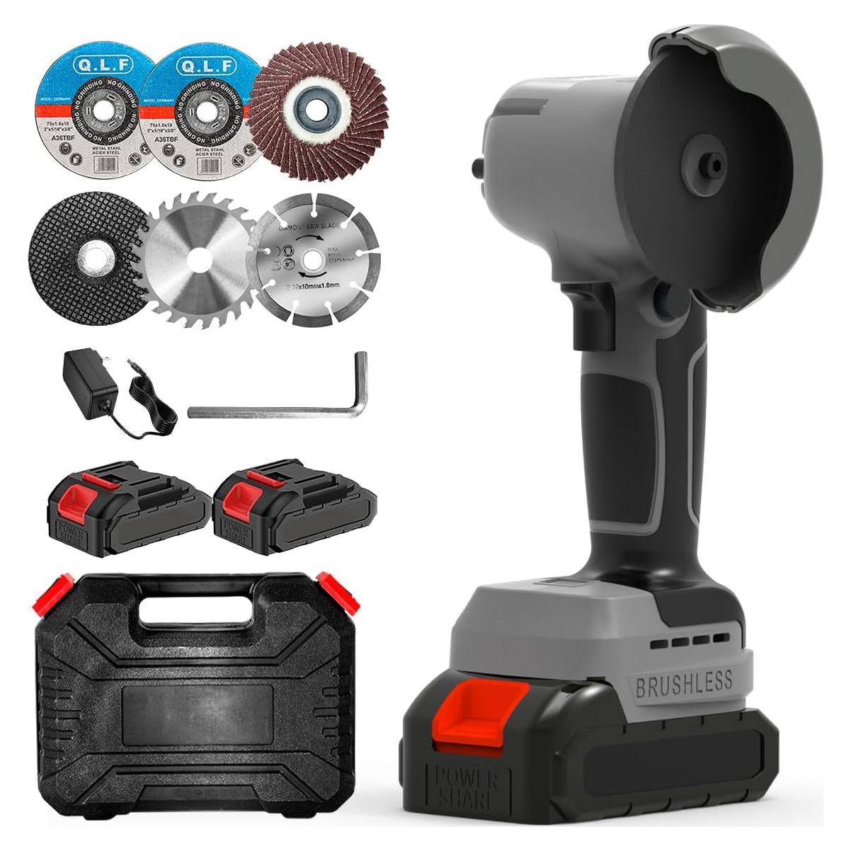 Amoladora Angular Inalámbrica ZFULVO 21V 28000rpm con Batería