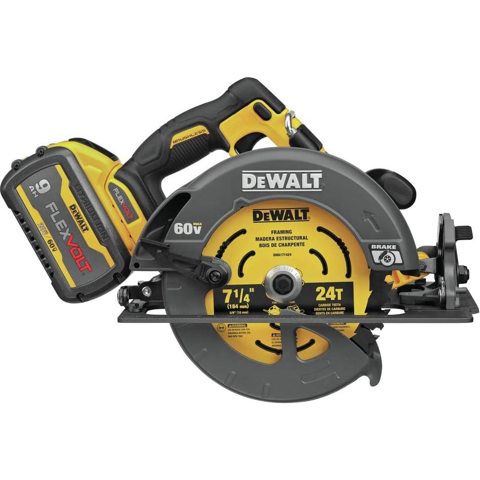 FLEXVOLT 60V MAX* Circular Saw with Brake Kit, 7-1/4-Inch (DCS578X2)