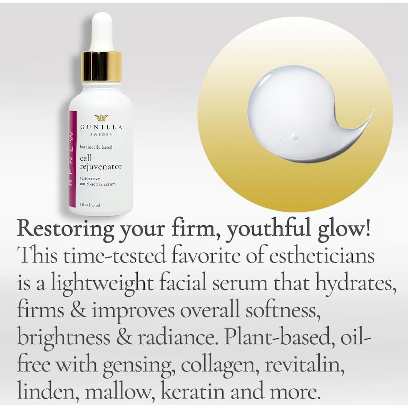 Suero Rejuvenecedor GUNILLA 30 ml Hidratante Antiarrugas