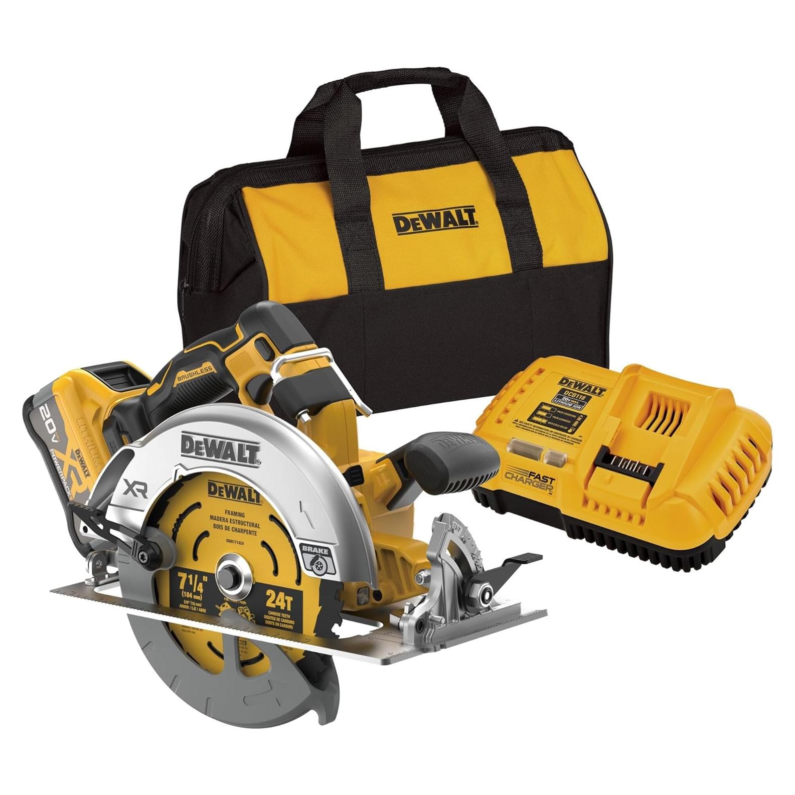 Sierra Circular Inalámbrica DEWALT 20V MAX XR 7-1/4" con Batería