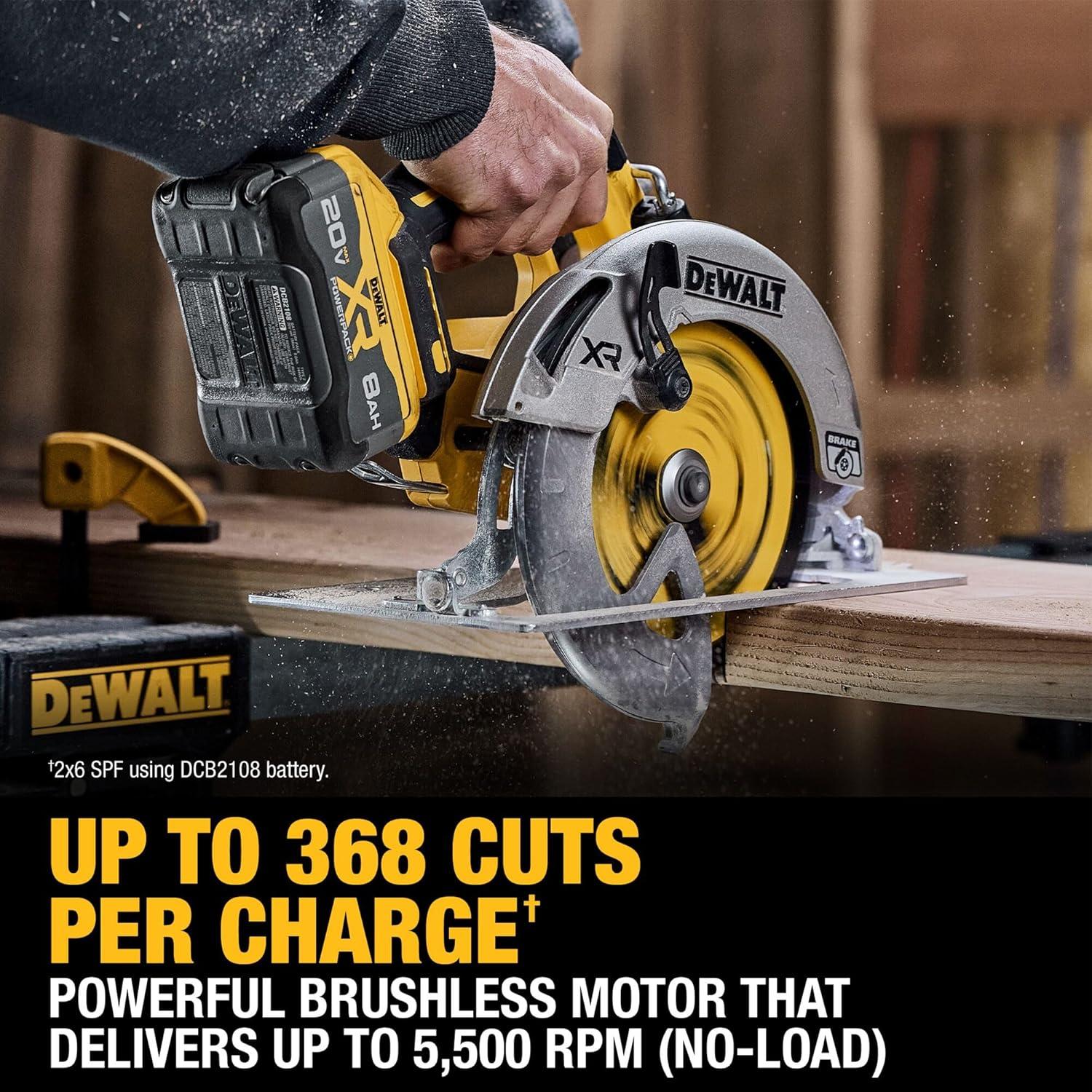 Sierra Circular Inalámbrica DEWALT 20V MAX XR 7-1/4" con Batería