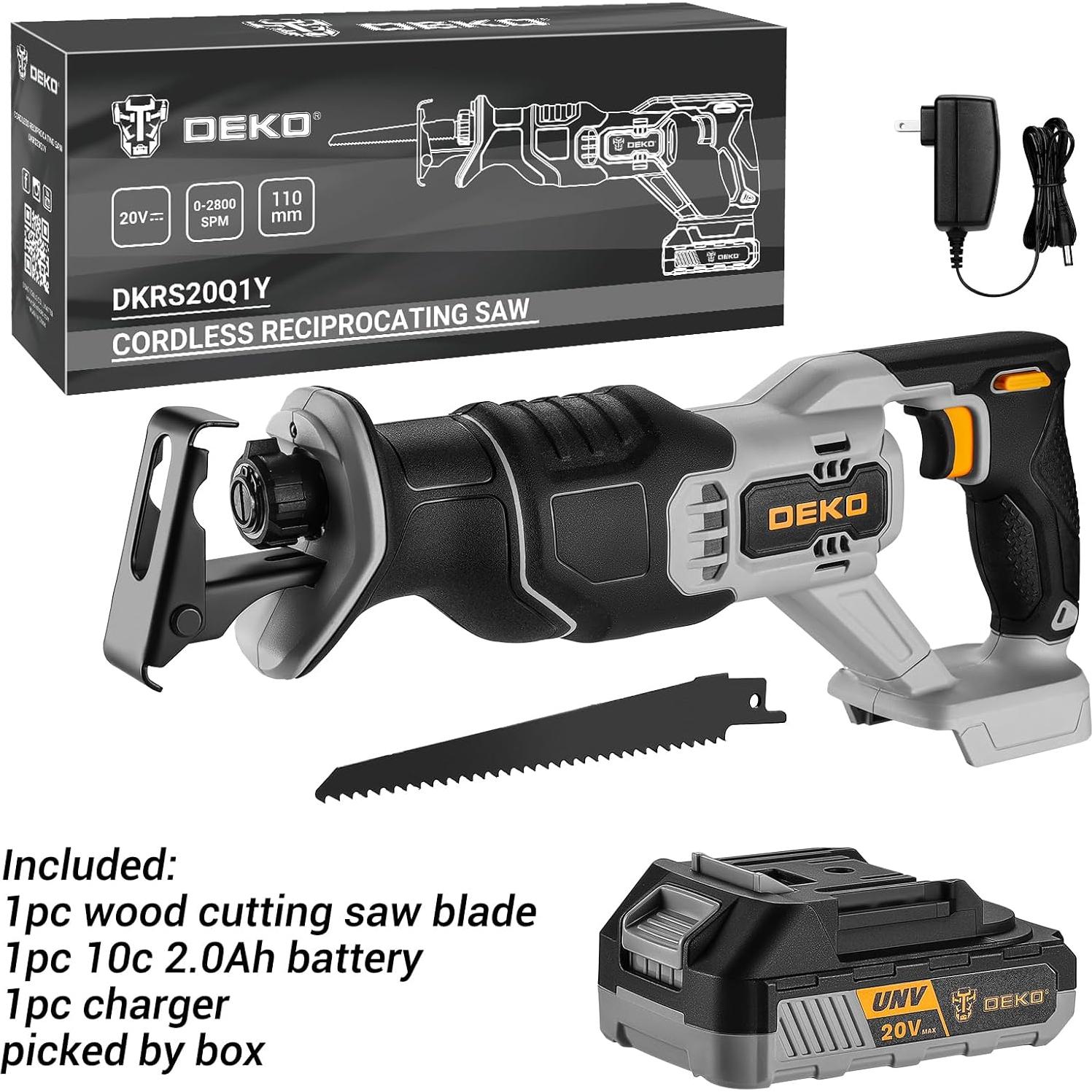 Sierra Recíproca Inalámbrica DEKOPRO 20V con Batería y Cargador