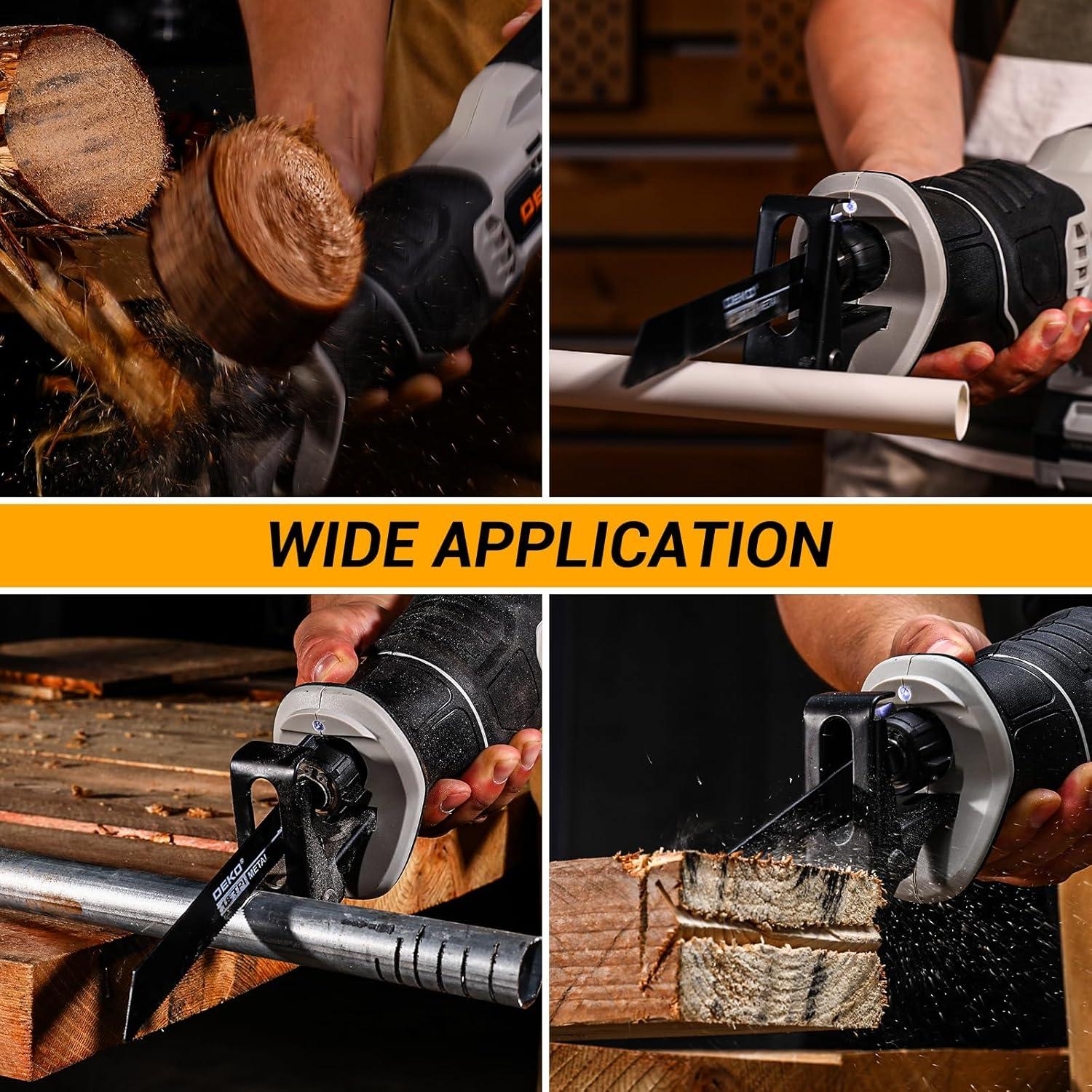 Sierra Recíproca Inalámbrica DEKOPRO 20V con Batería y Cargador