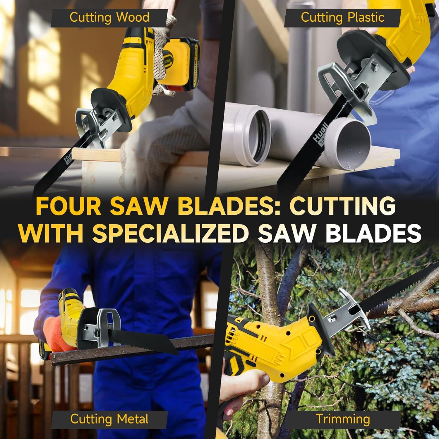 Sierra Recíproca Inalámbrica DeWalt 20V, 4 Hojas, 0-3000 SPM