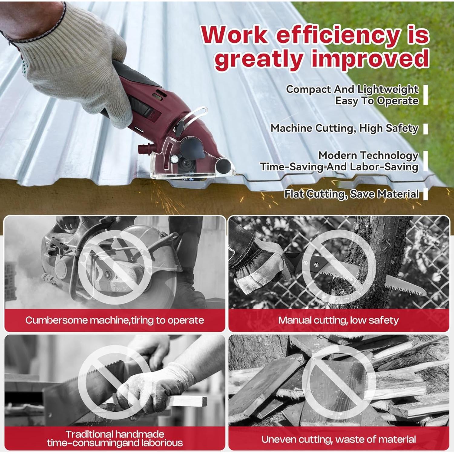 Sierra Circular Mini BDJHMP 400W 2.54kg 6 Cuchillas 1.27cm