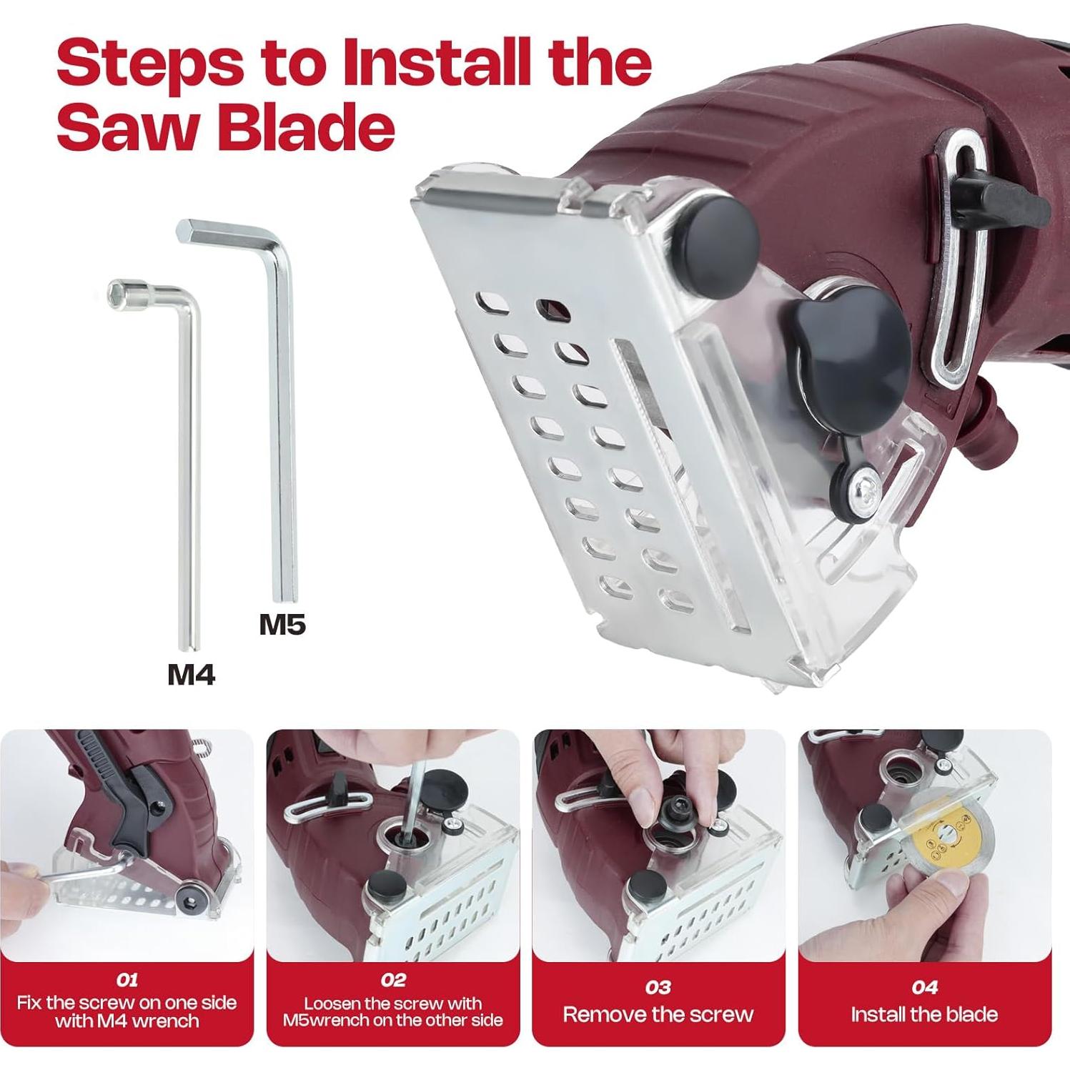 Sierra Circular Mini BDJHMP 400W 2.54kg 6 Cuchillas 1.27cm