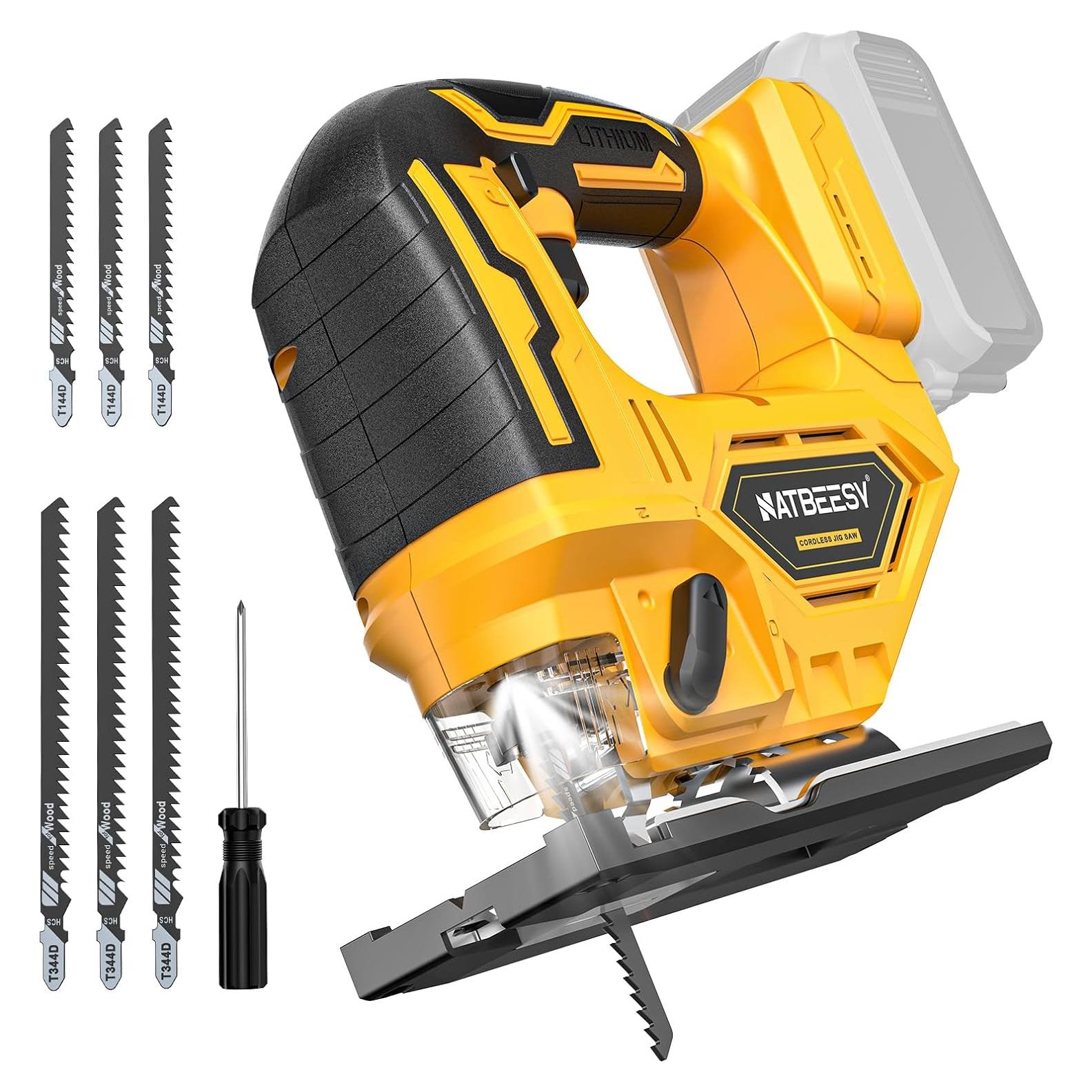 Sierra de calar inalámbrica NATBEESY 20V, 2900RPM, 45°