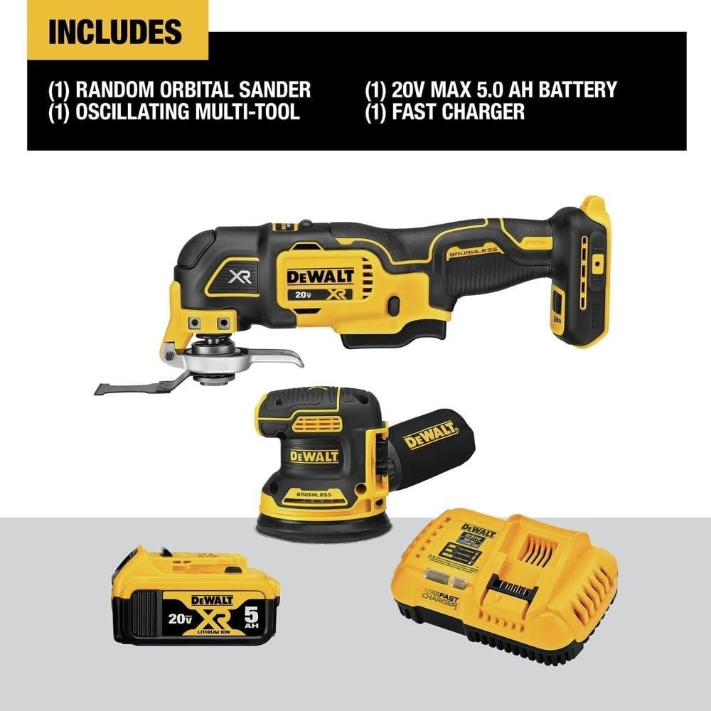 Kit DEWALT 20V MAX Lijadora Orbital y Herramienta Oscilante