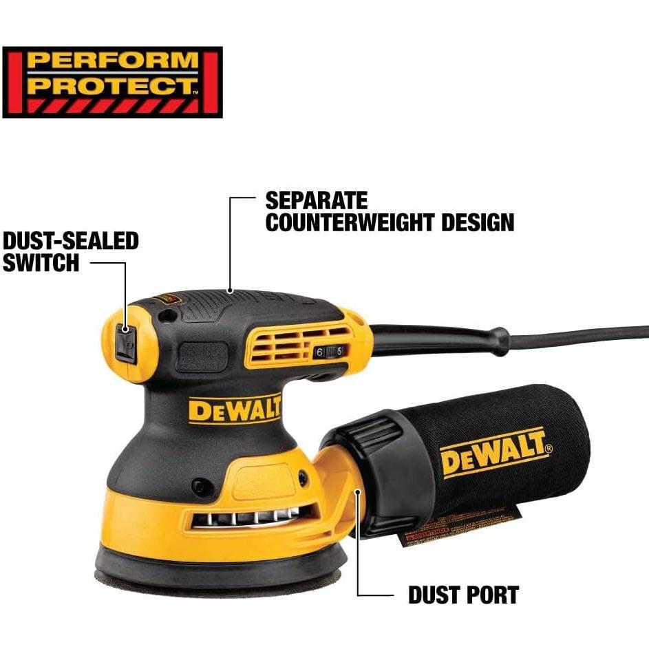 Lijadora Orbital DEWALT DWE6423K 12,7 cm Velocidad Variable