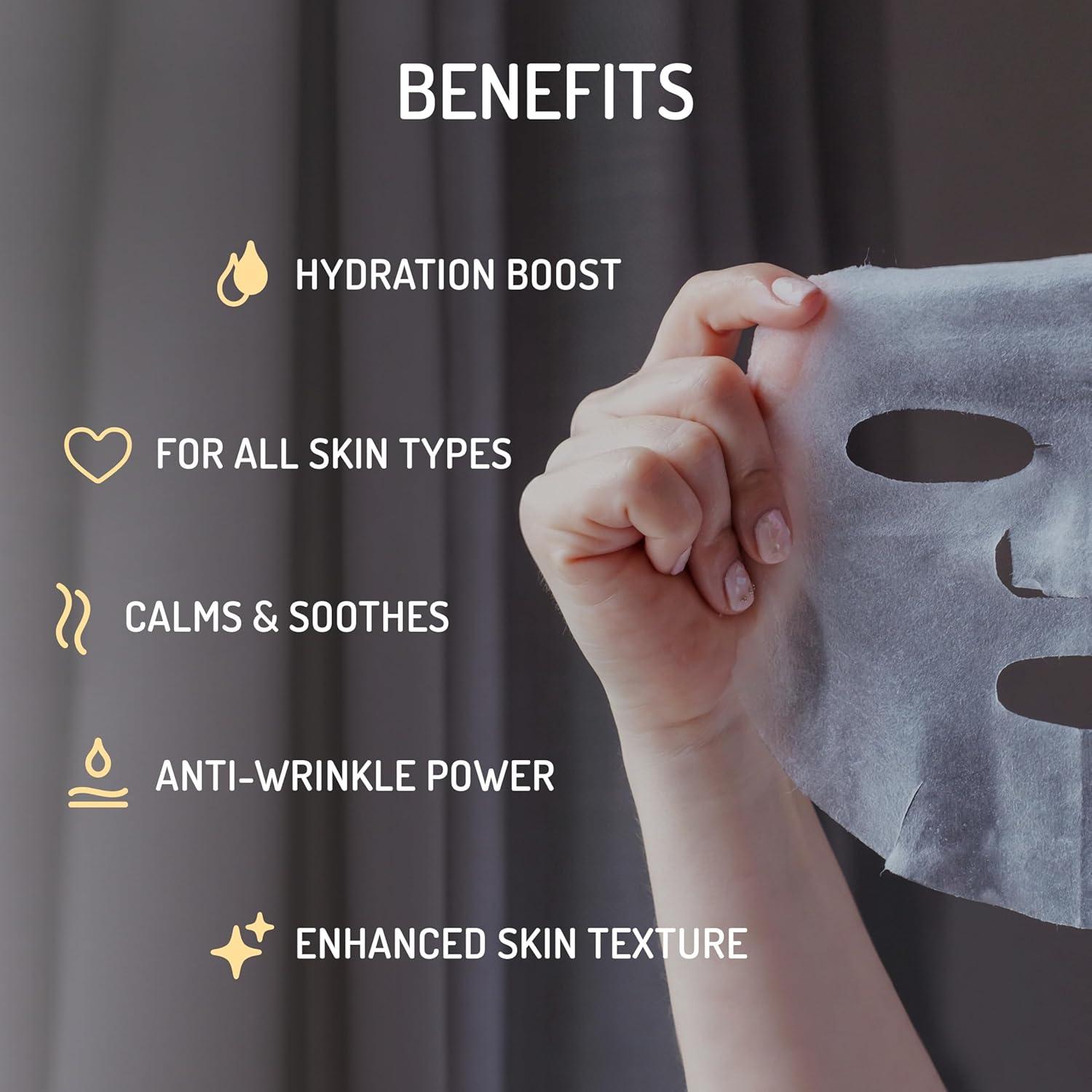 Mascarilla Facial de Colágeno Eve Hansen - Hidratante 5 Pzas