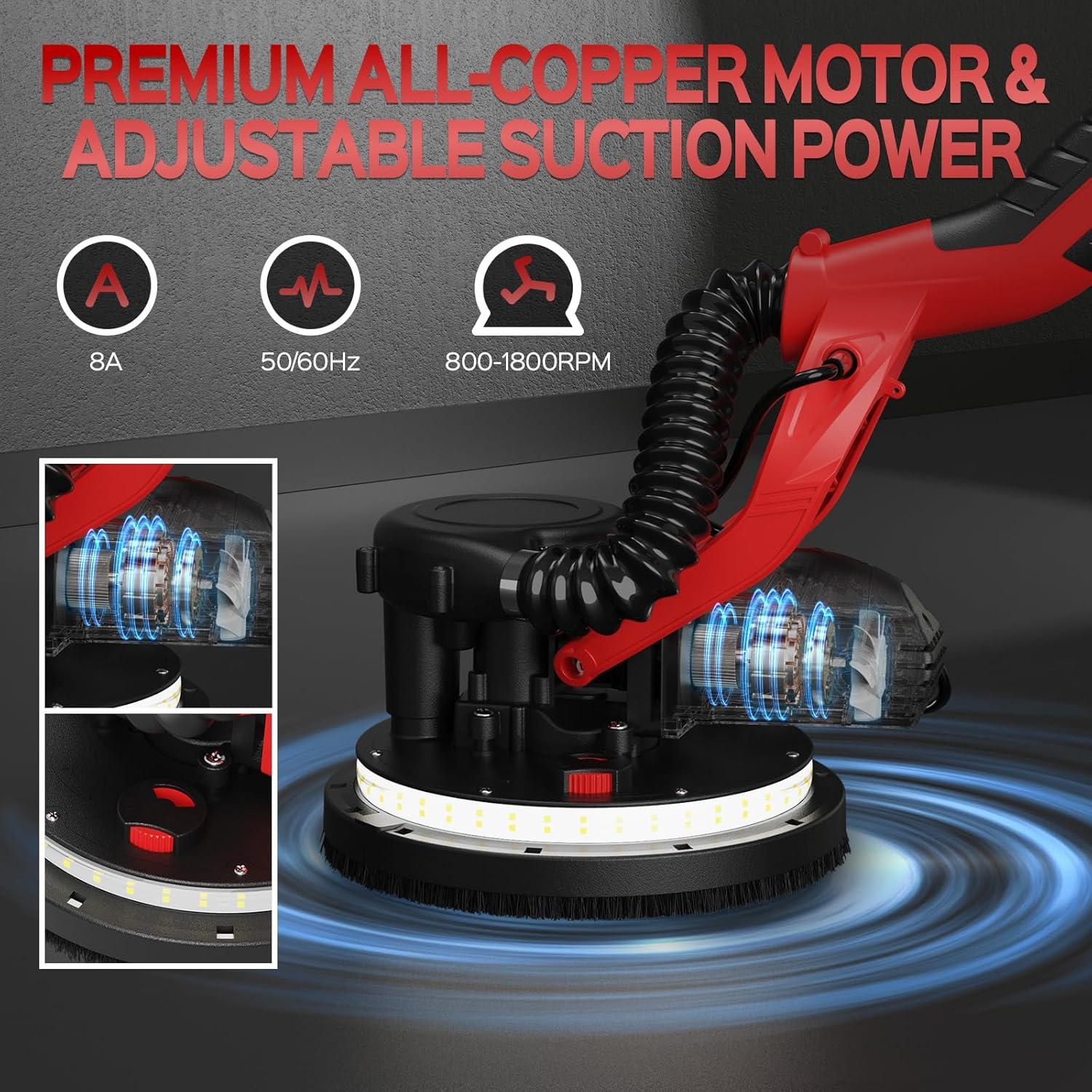 Lijadora de Drywall IMQUALI 8A 7 Velocidades Luz LED