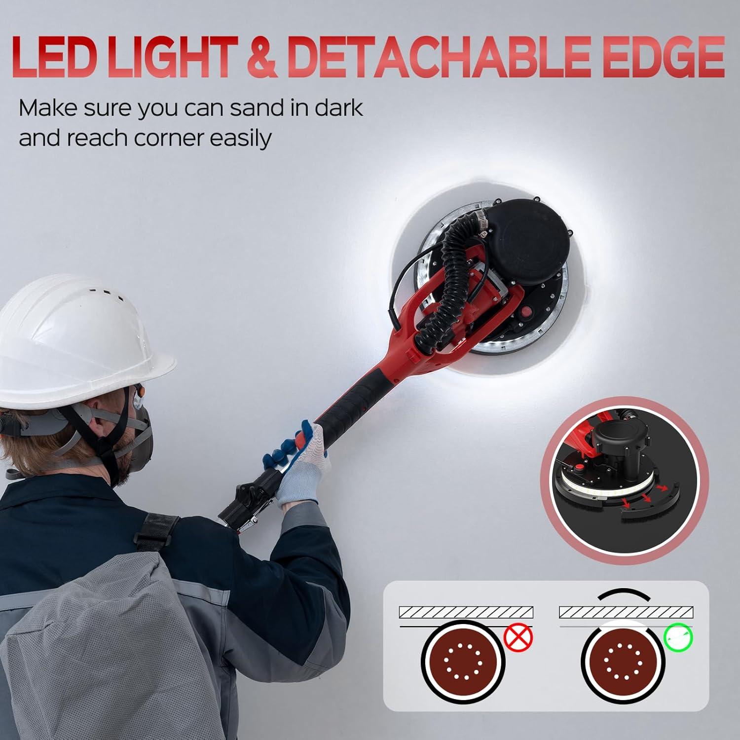 Lijadora de Drywall IMQUALI 8A 7 Velocidades Luz LED