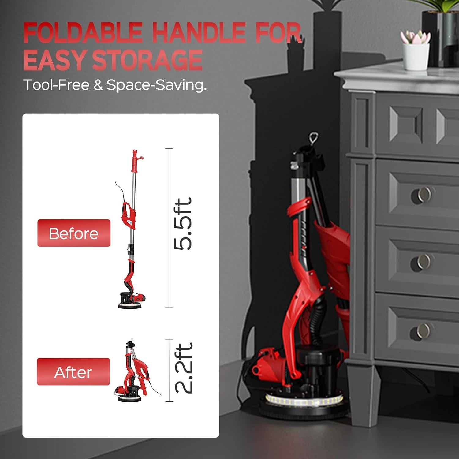 Lijadora de Drywall IMQUALI 8A 7 Velocidades Luz LED