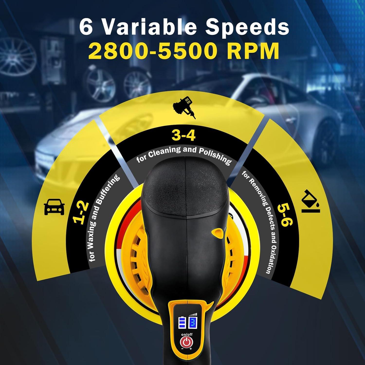 Pulidora Inalámbrica Cropyoyo DWPGJ-0199 21V 6 Velocidades