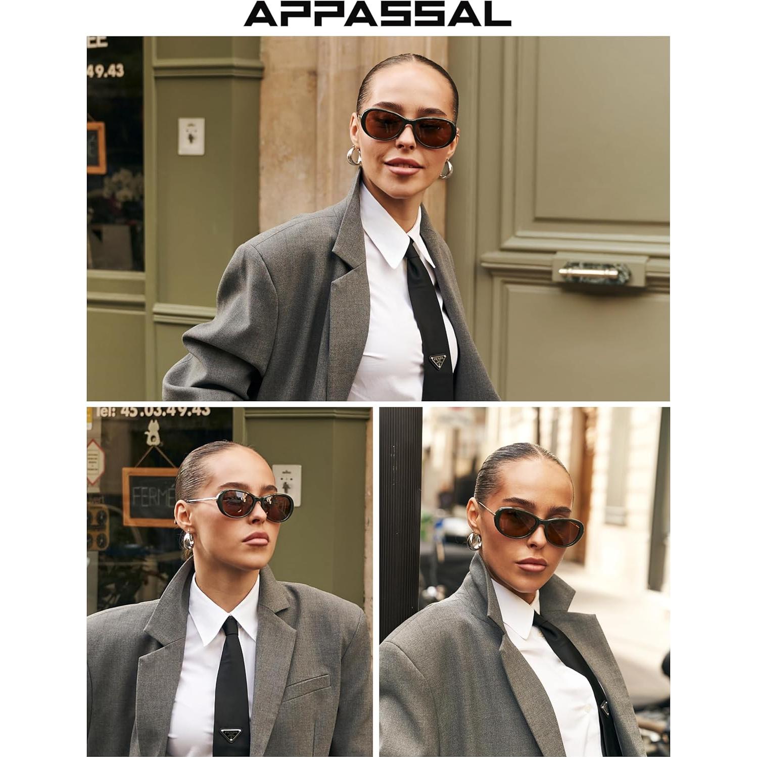 Gafas de sol ovaladas polarizadas retro C2 Verde/Marrón