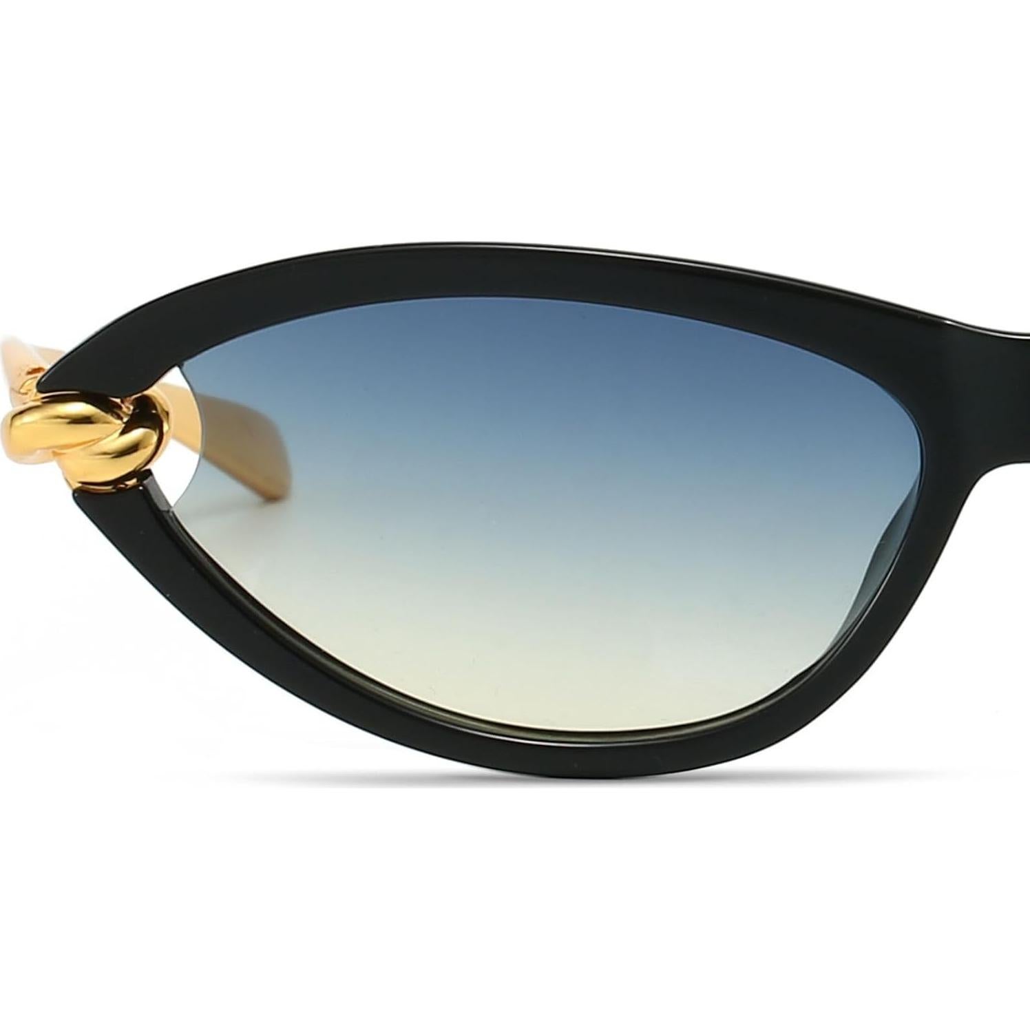 Gafas de Sol Retro Ovaladas Hanj para Mujeres - Templo Dorado