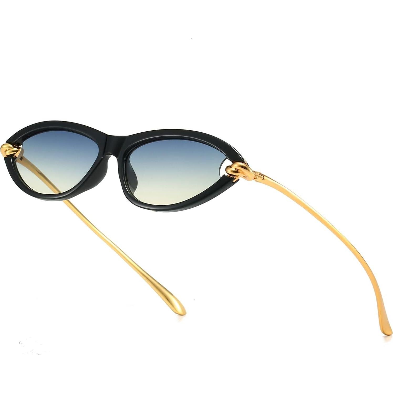 Gafas de Sol Retro Ovaladas Hanj para Mujeres - Templo Dorado