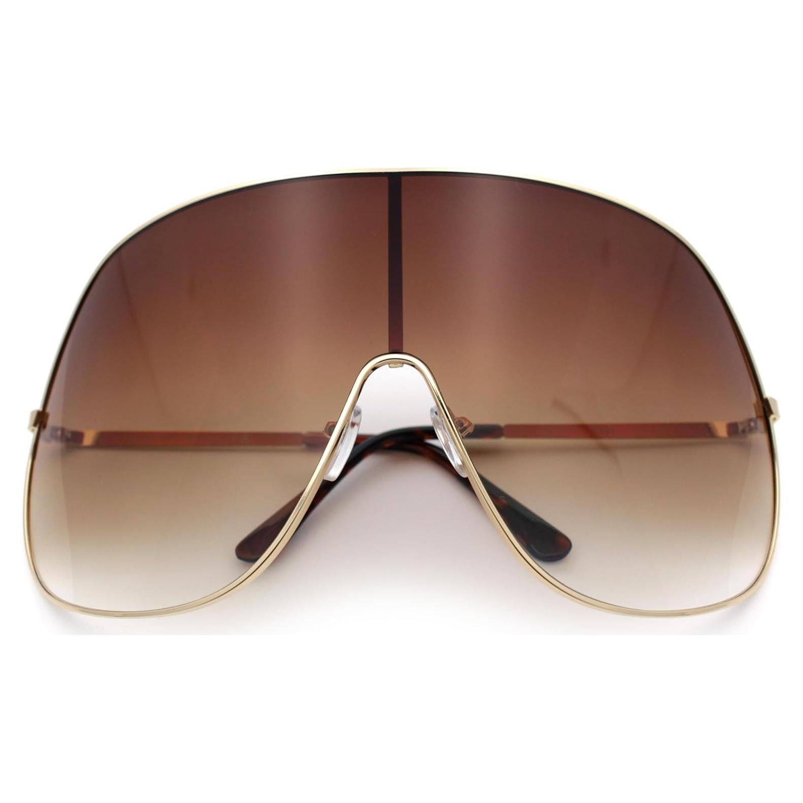 Gafas de sol Racer XXL de metal con lente UV400 - Oro/Marrón