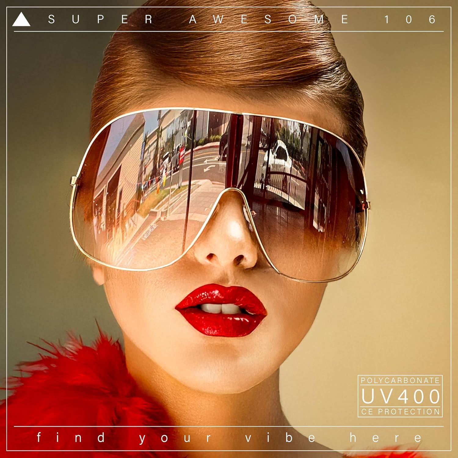 Gafas de sol Racer XXL de metal con lente UV400 - Oro/Marrón