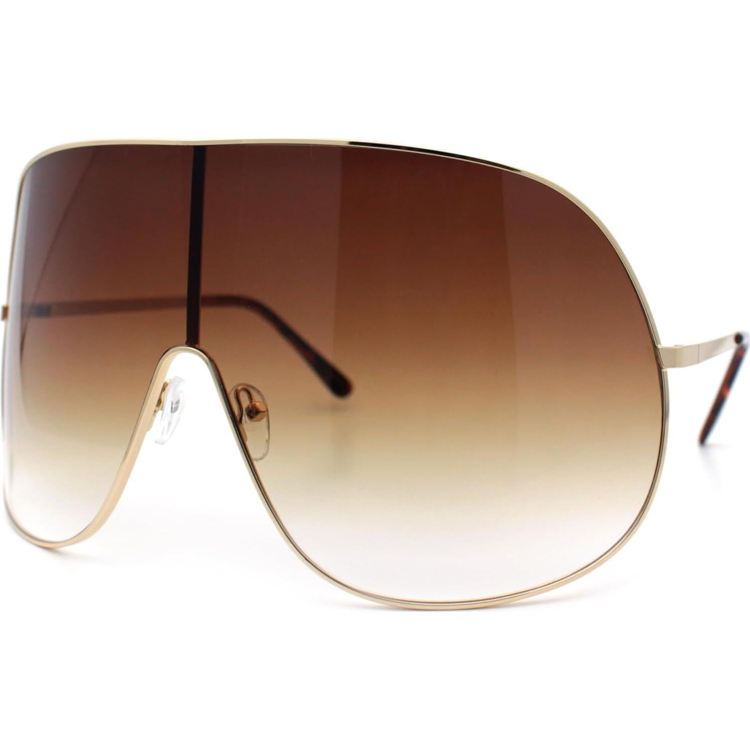 Gafas de sol Racer XXL de metal con lente UV400 - Oro/Marrón