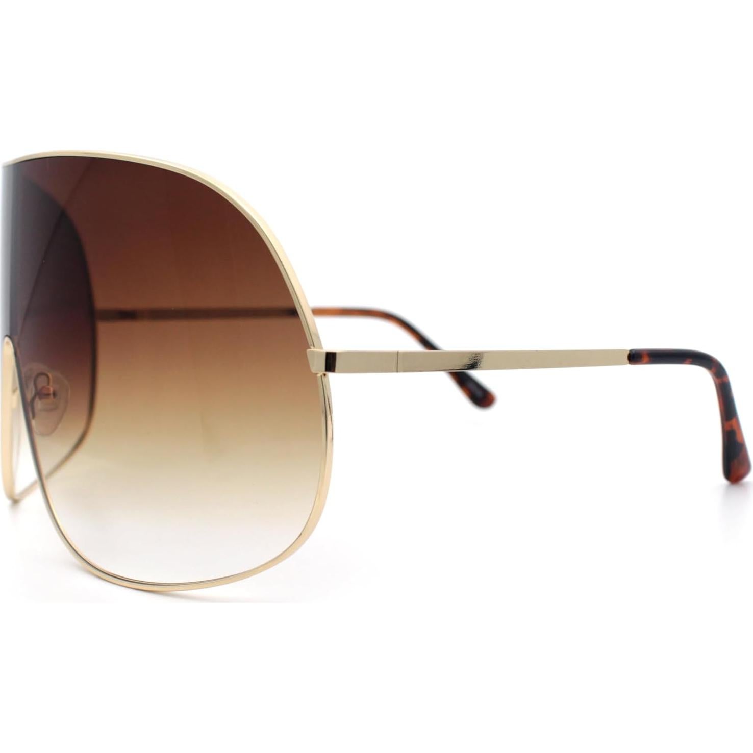 Gafas de sol Racer XXL de metal con lente UV400 - Oro/Marrón