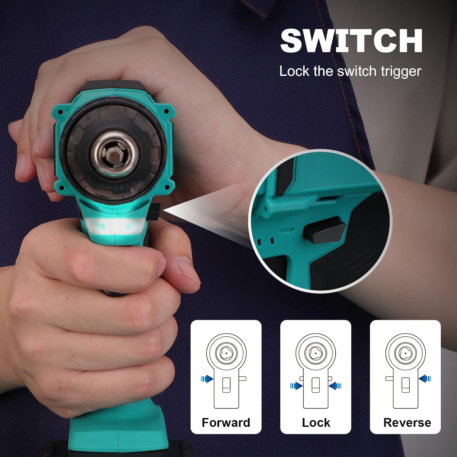 Taladro Inalámbrico COMOWARE 20V 2 Velocidades 266 Nm