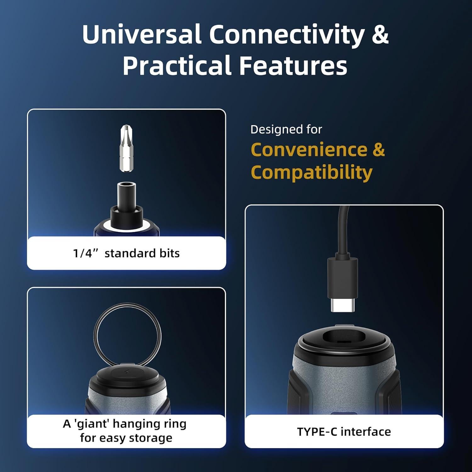 Destornillador eléctrico IfU iSD101 con 12 puntas y luz LED