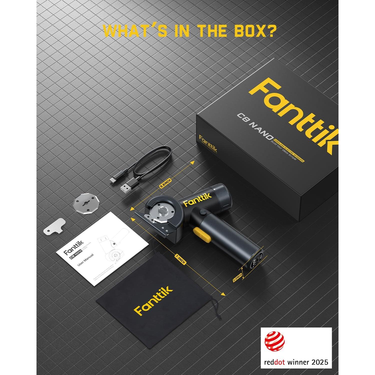 Tijeras eléctricas Fanttik C8 Nano 3.7V con LED y 2 cuchillas