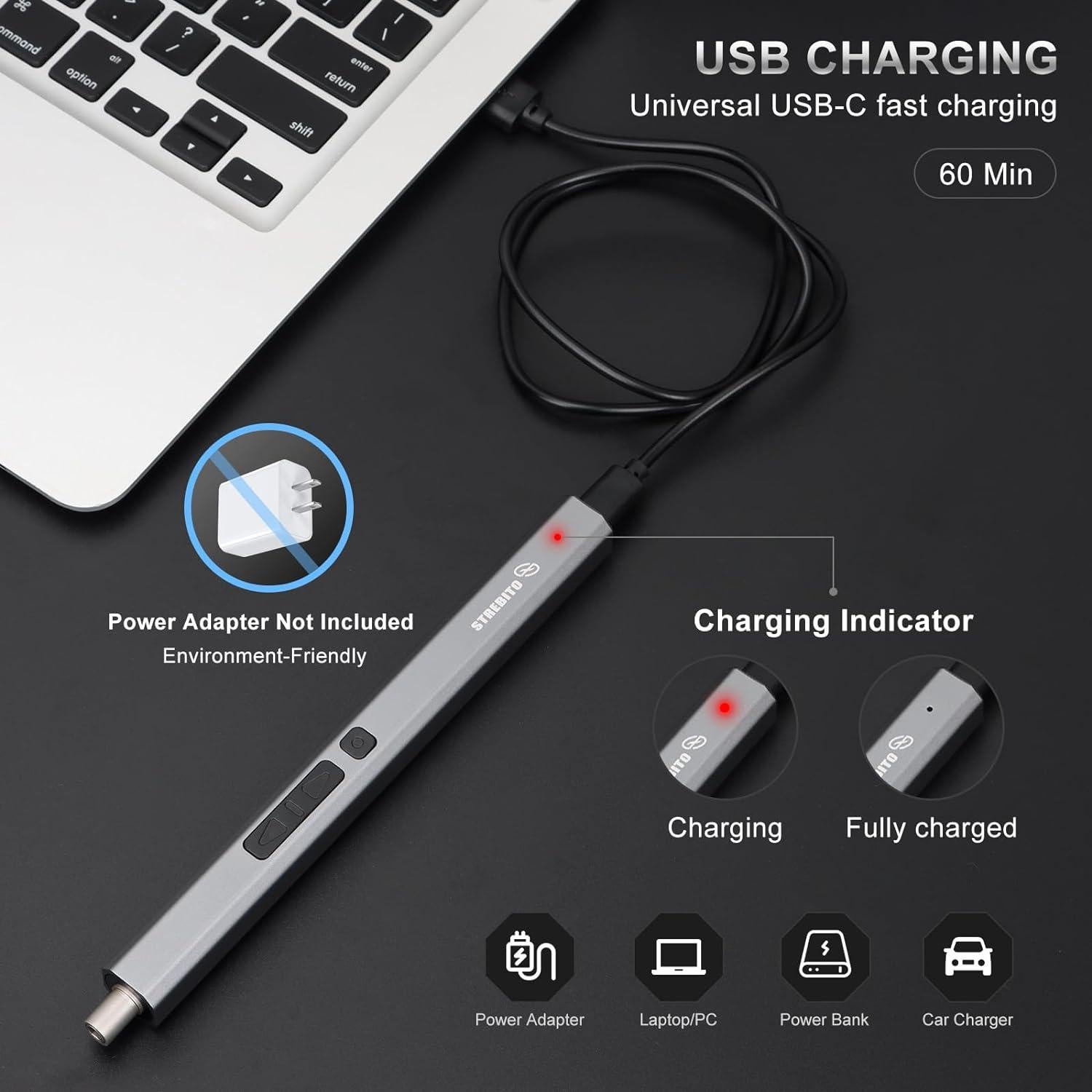 Destornillador Eléctrico STREBITO 144 Piezas Recargable