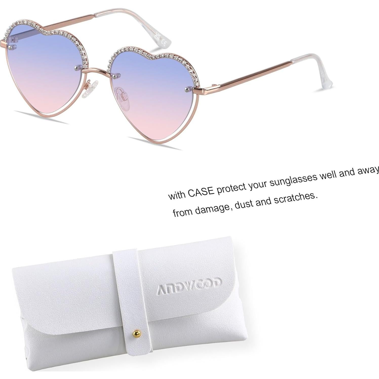 Gafas de sol corazón ANDWOOD AF520 con rhinestones UV400