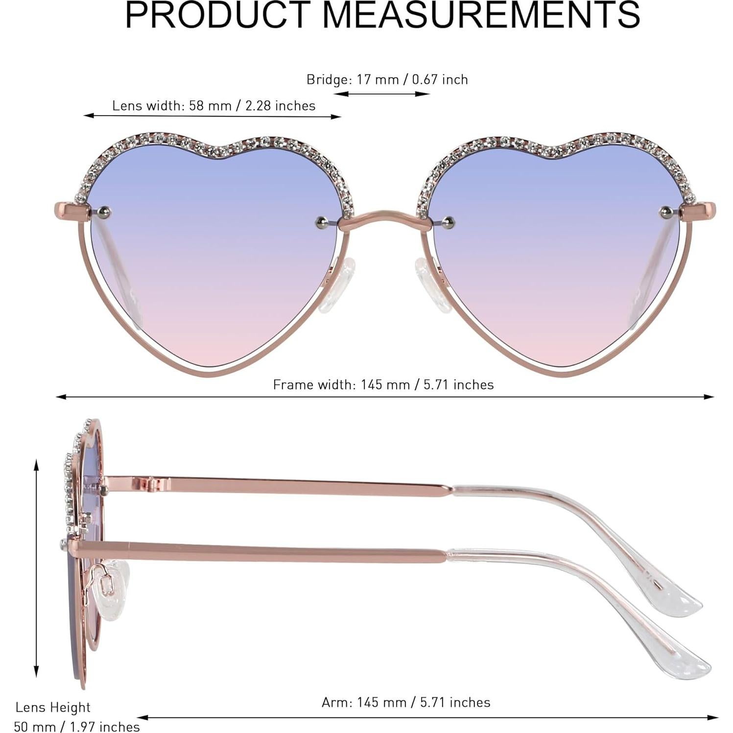 Gafas de sol corazón ANDWOOD AF520 con rhinestones UV400