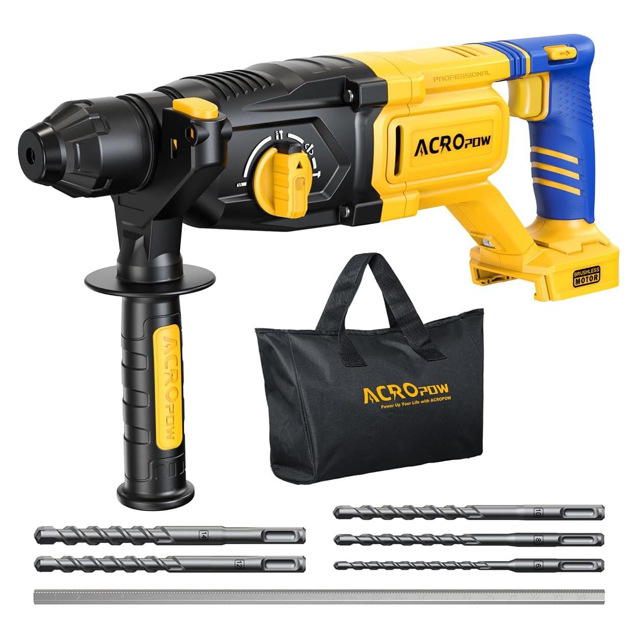 Martillo Perforador Inalámbrico ACROPOW 20V 4 Funciones LED