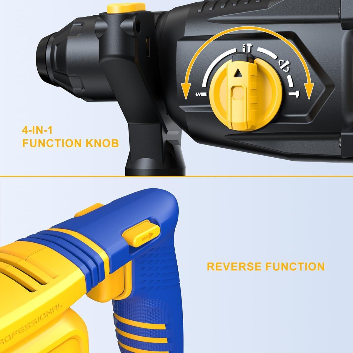 Martillo Perforador Inalámbrico ACROPOW 20V 4 Funciones LED