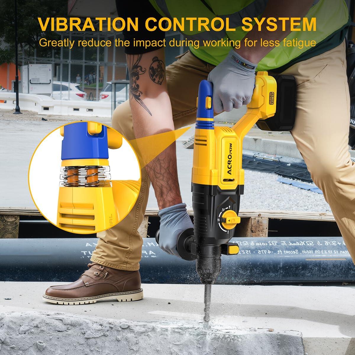Martillo Perforador Inalámbrico ACROPOW 20V 4 Funciones LED