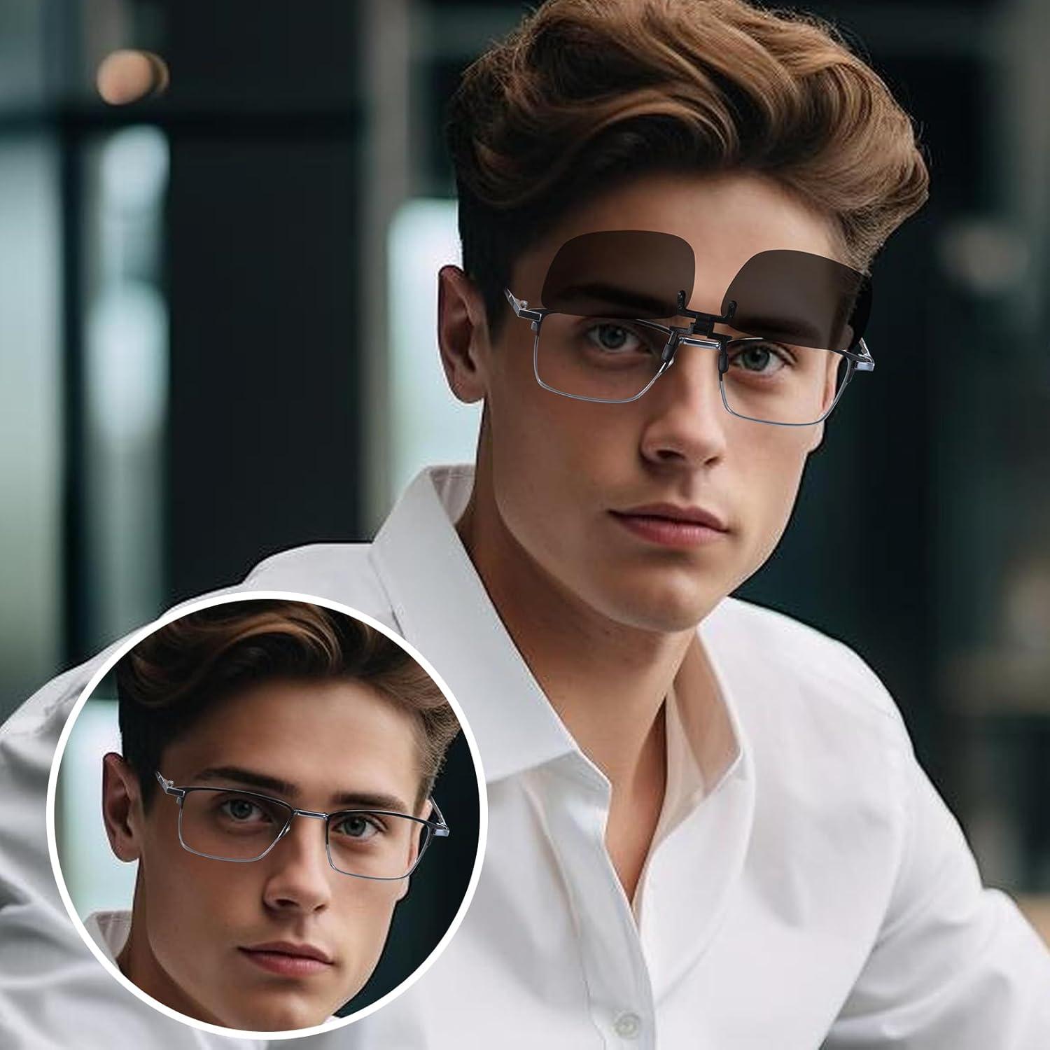 Gafas de sol clip-on VIEWBETTER® polarizadas UV400 gris