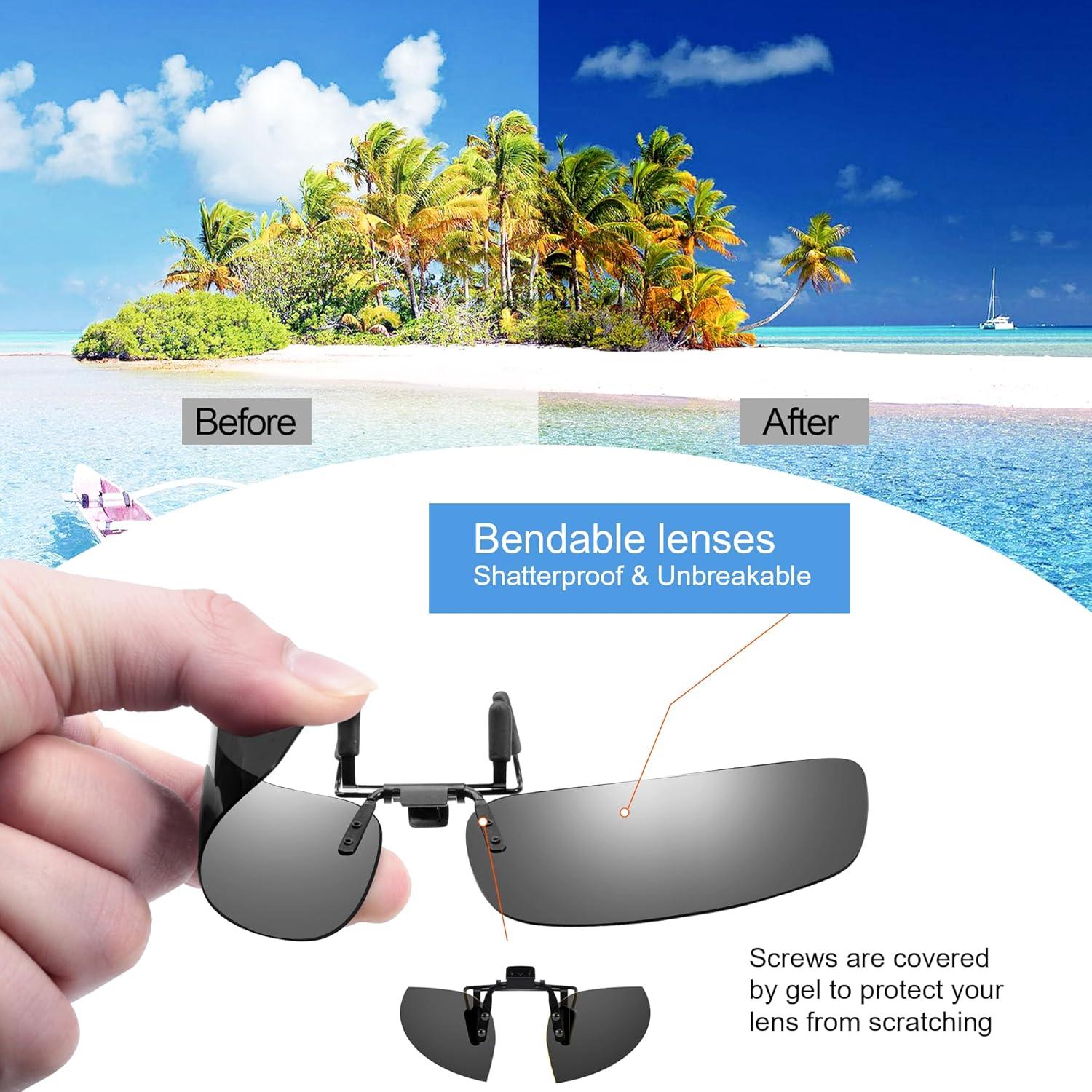 Gafas de sol clip-on VIEWBETTER® polarizadas UV400 gris