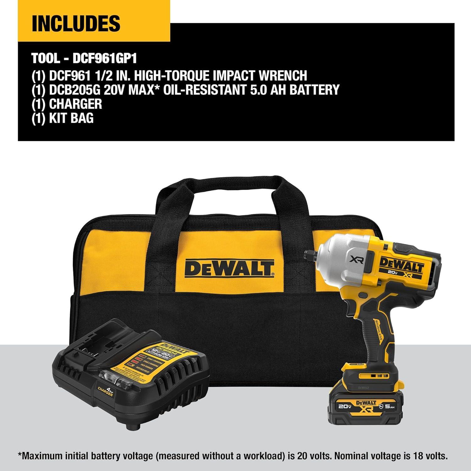 Llave de Impacto Inalámbrica DEWALT 20V MAX XR 1/2" Kit