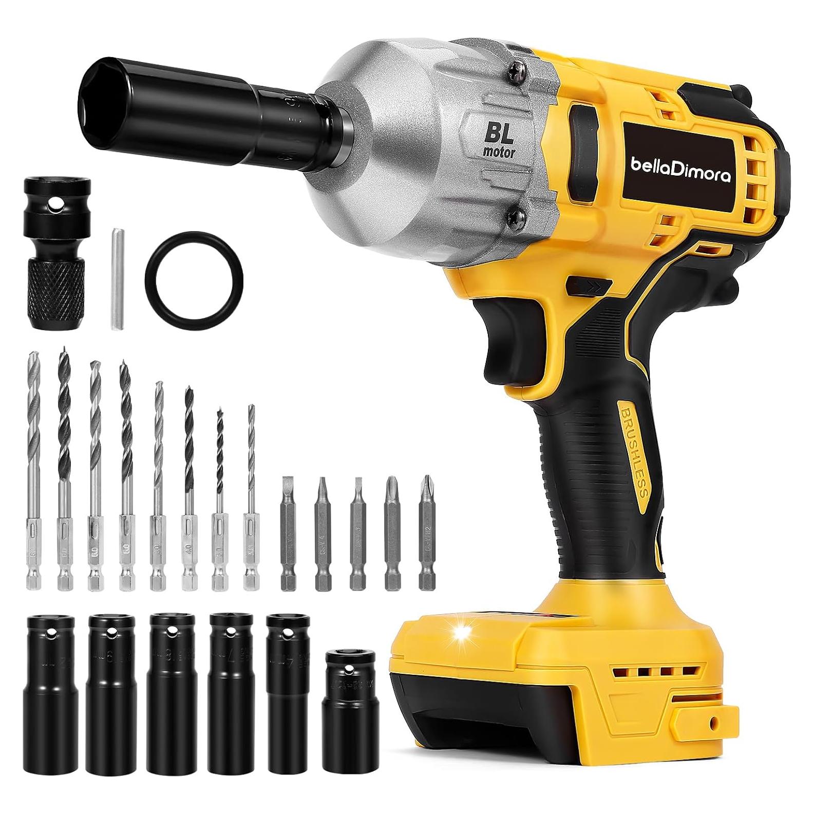 Llave de impacto inalámbrica 1/2" BellaDimora 21V 800N.m