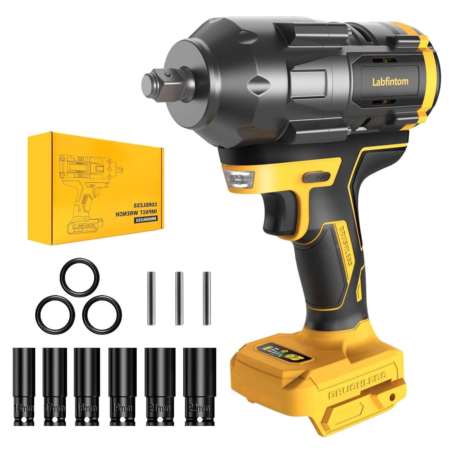 Llave de impacto inalámbrica Labfintom 20V 1200 Nm LED