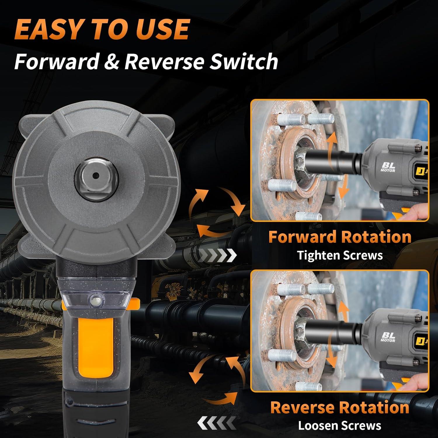 Llave de Impacto Inalámbrica JEXUGK 1500Nm 21V con 2 Baterías