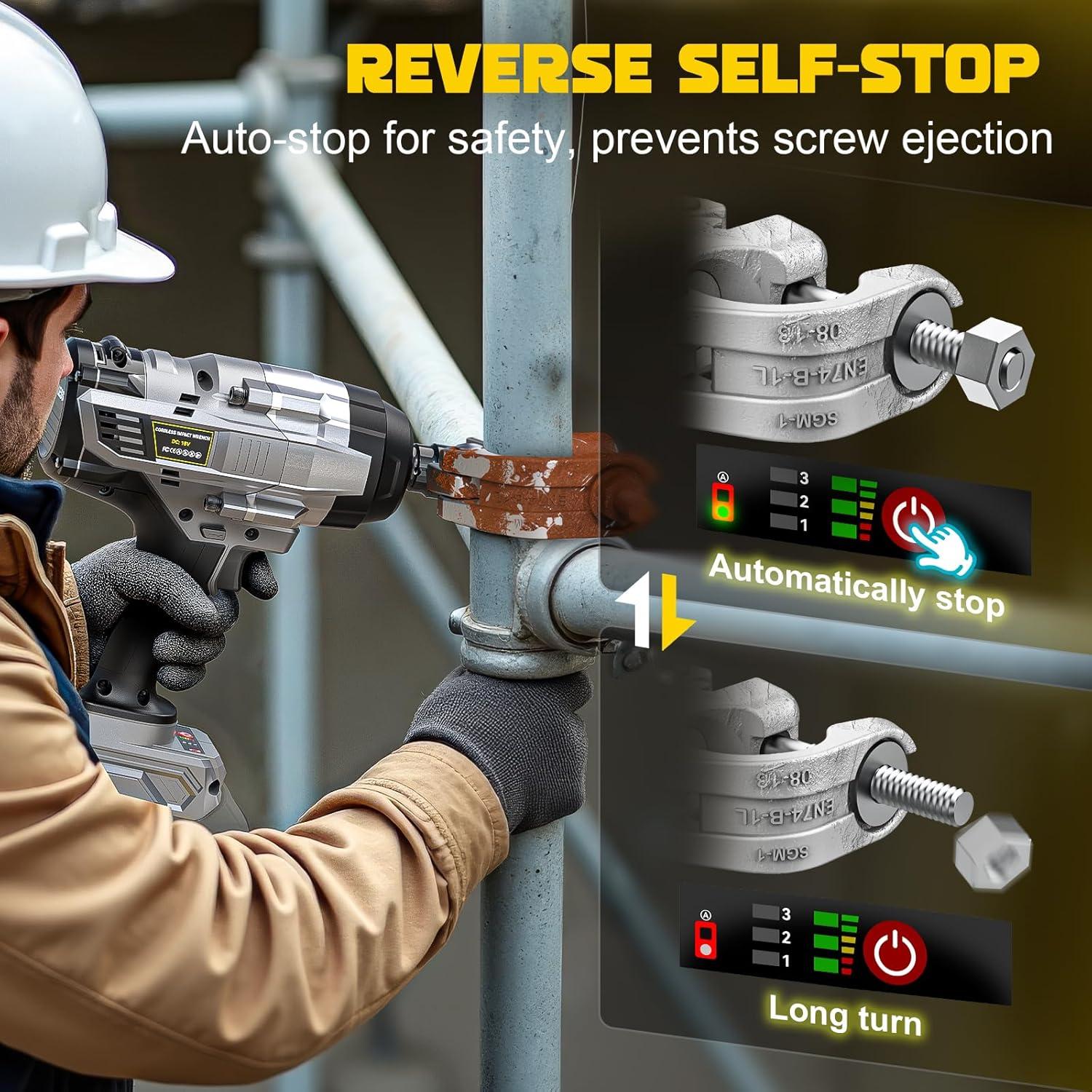 Llave de impacto inalámbrica 1/2" DIYtoolifz 2000 Nm 20V