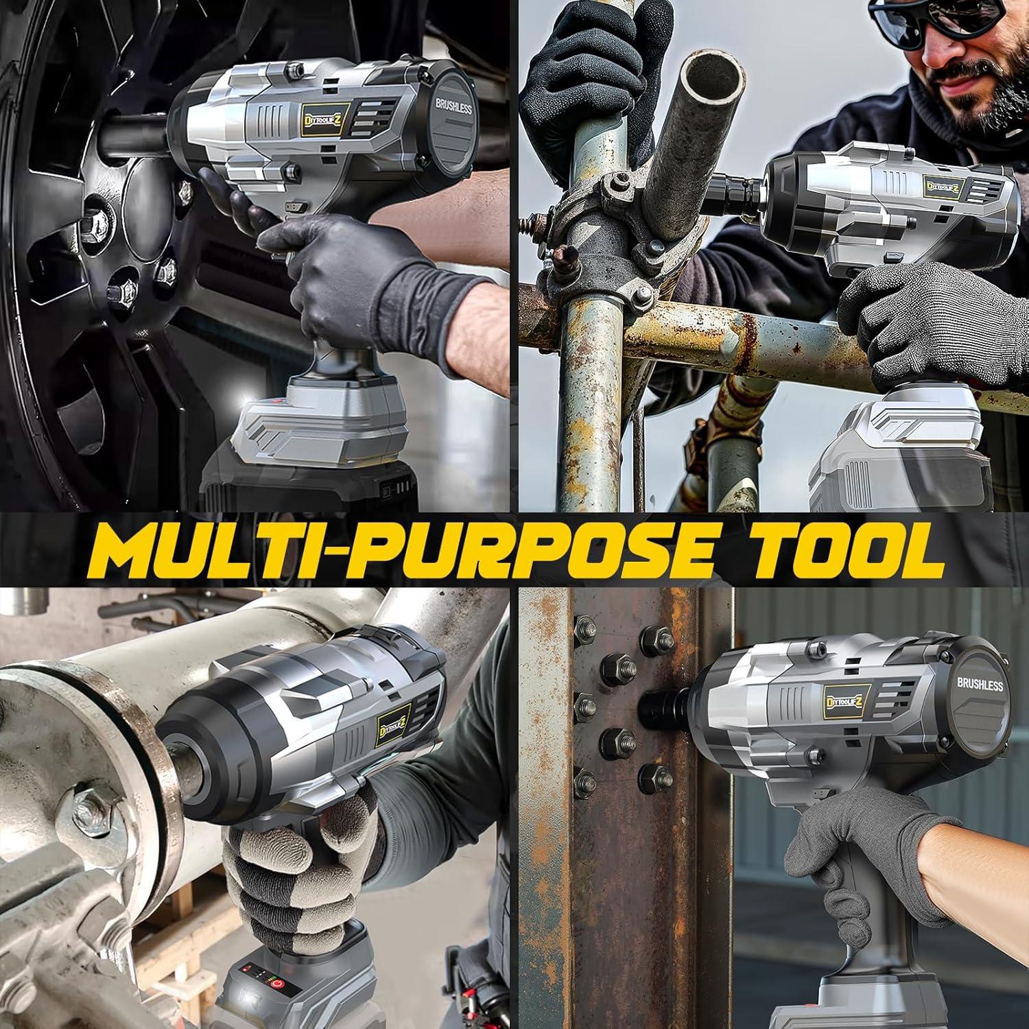 Llave de impacto inalámbrica 1/2" DIYtoolifz 2000 Nm 20V