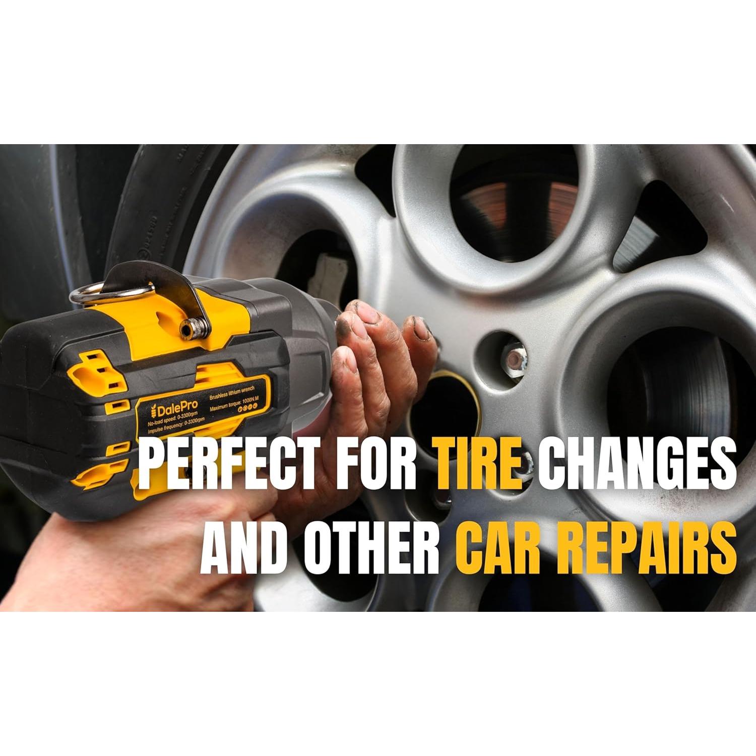 Llave de impacto inalámbrica DeWalt 20V 1000 N.m Amarillo